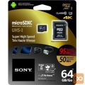 SONY 64GB MicroSD, branje 95MB, pisanje 70MB - 4K