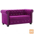 Kavč dvosed Chesterfield z žametno oblogo 146x75x72cm