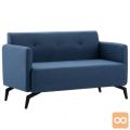 Kavč dvosed z oblogo iz blaga 115x60x67 cm modre barve
