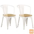 Jedilni stoli 2 kosa trden mangov les 51x52x84 cm bele barve