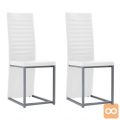 Jedilni stoli 2 kosa umetno usnje 38,5x52x100,5 cm beli