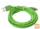 Micro USB pleten kabel 3m