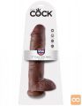 DILDO King Cock 11 With Balls (Rjava)