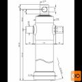 Cilinder teleskopski, 3stopnje, 5t, 893mm, z luknjo 2035F