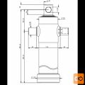 Cilinder teleskopski, 3stopnje, 5t, 1043mm, z luknjo 2036F