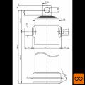 Cilinder teleskopski, 5stopenj, 8ton, 1855mm, z luknjo 3099F