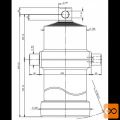 Cilinder teleskopski, 7stopenj, 14t, 3410mm, z luknjo 7022F