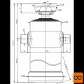 Cilinder teleskopski, 6stopenj, 32t, 3220mm, s kroglo 6068S