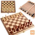 3v1 lesena šahovnica backgammon in dama 30×30cm lesena