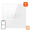 Pametno stekleno LED WiFi stikalo touch 3-kanalno Google 