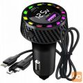 LED RGB 45W avtomobilski polnilec 12-24V 2x USB Type-C