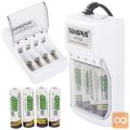 Uni. polnil. za 4 baterije AA in AAA+4700mAh baterije GRATIS