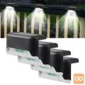 Set 4 solarnih ograjnih LED svetilk 200mAh hladno bele